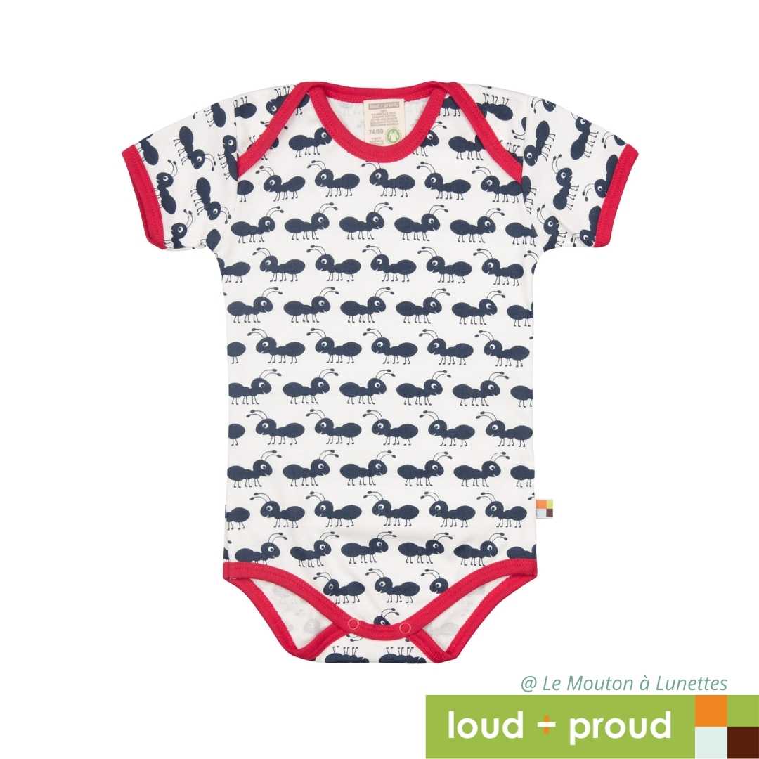 Body bébé en Coton Bio - motifs colorés et manches courtes - Loud and Proud – Image 5