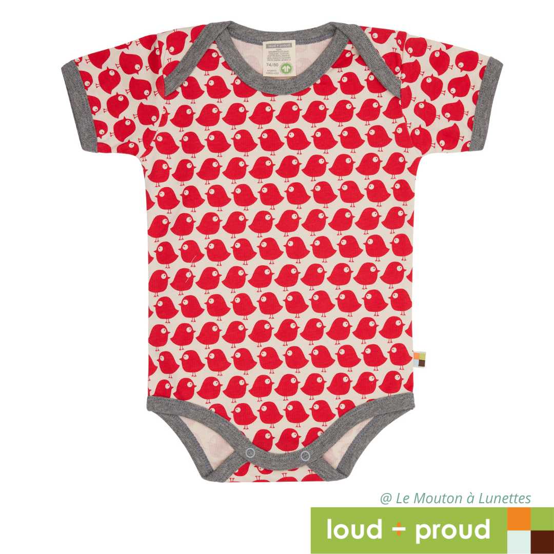 Body bébé en Coton Bio - motifs colorés et manches courtes - Loud and Proud – Image 4