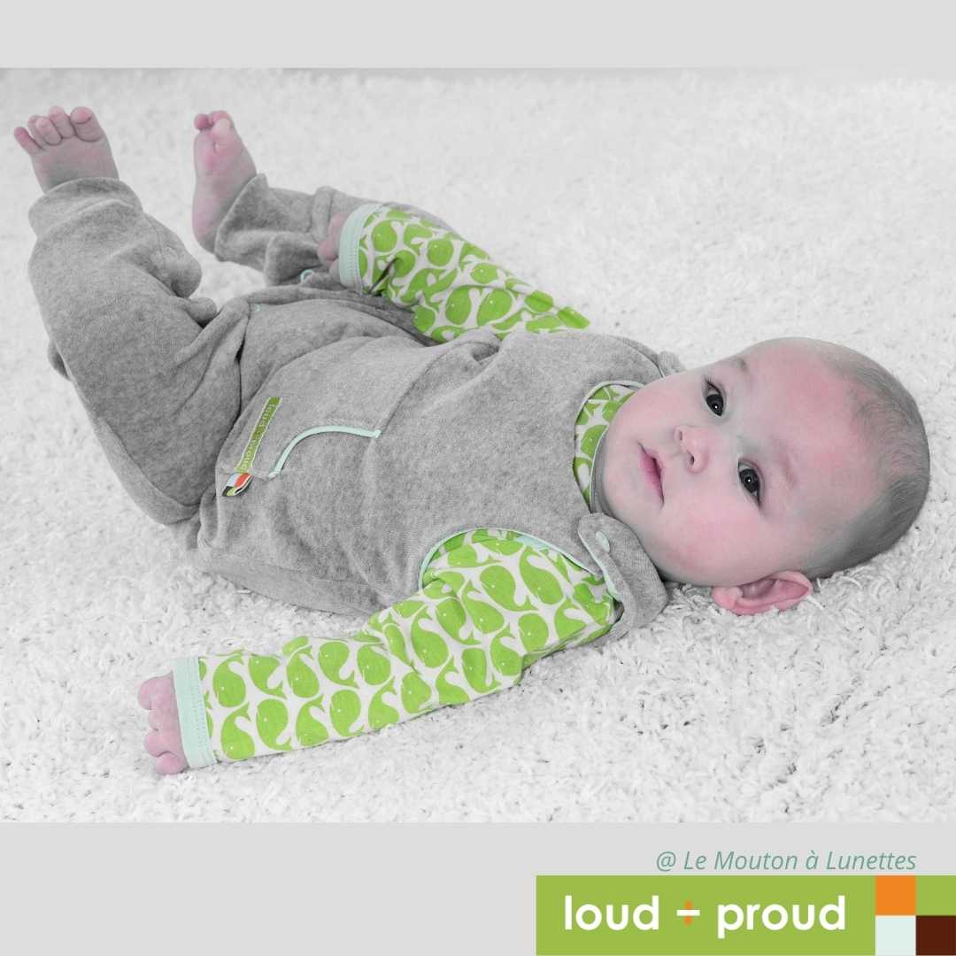 Body bébé en coton bio - motifs colorés et manches longues - Loud and Proud – Image 4