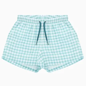 Maillot de bain garçon vichy – Turquoise