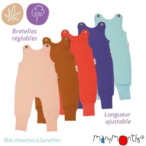 Salopette évolutive "Romper playsuit" chanvre et coton bio – ManyMonths