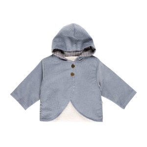 Manteau Mathéo velours bleu