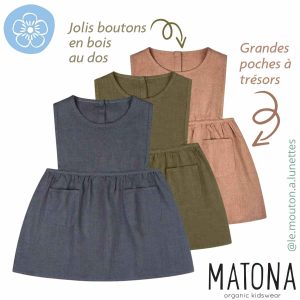 Robe tablier en lin sans manches "Nora" - Matona