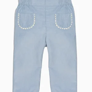 Pantalon fille en velours côtelé – Bleu ciel