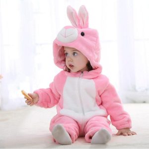 Combinaison pyjama lapin rose bébé