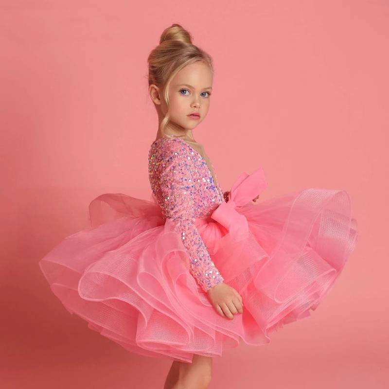 Robe cérémonie fille Illusion Rose – Image 2