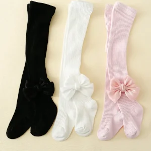 3 paires de collant avec noeud papillon