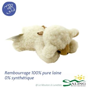 Petite peluche Agneau en pure Laine 18 cm - SALING