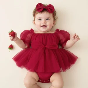 Barboteuse bébé noël Rouge/vert