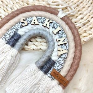 Arc en ciel beige fleuri