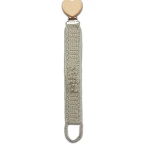 Attache Sucette Crochet Gris