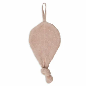 Attache tétine feuille rose