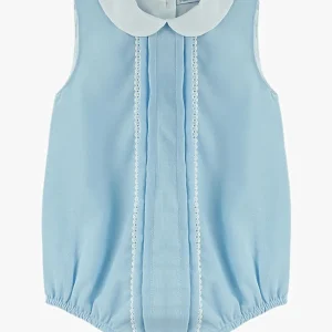 Barboteuse bébé mixte sans manches – Bleu ciel