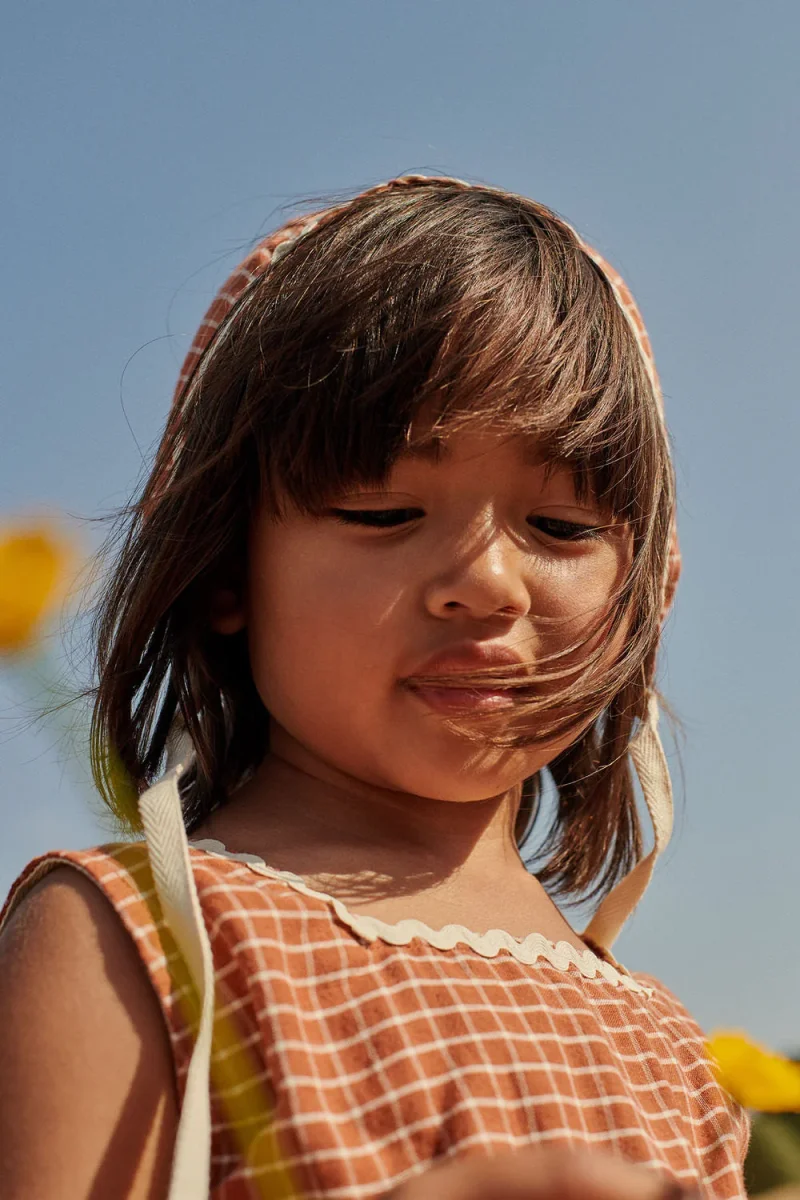 Barboteuse Chiara à Carreaux Bordeaux – Image 5