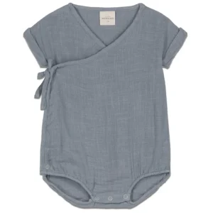 Barboteuse en Coton Bio Nuage Bleu Gris