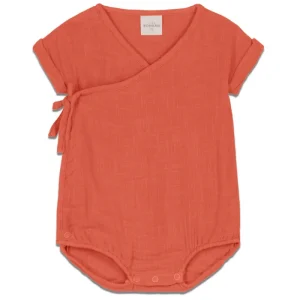 Barboteuse en Coton Bio Nuage Orange Brulé