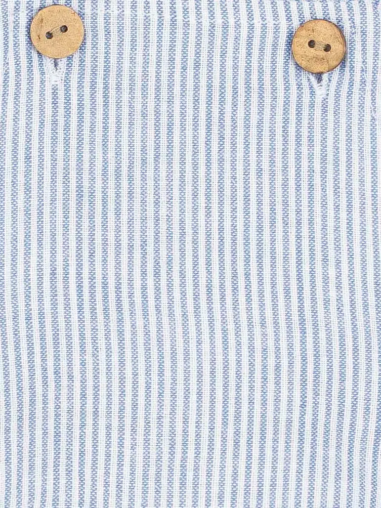 Barboteuse bébé à bretelles croisées rayée – Bleu/blanc – Image 3