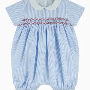 Barboteuse bébé mixte traditionnelle – Bleu/blanc