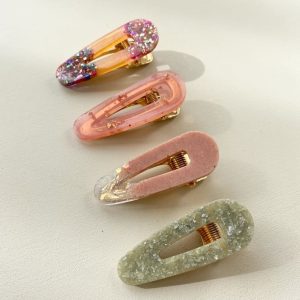 Barrette résine à paillettes | Geo – Gleebee