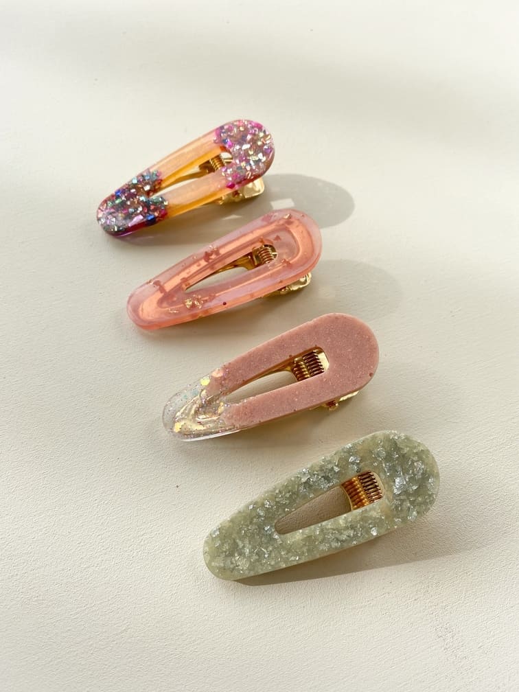 Barrette résine à paillettes | Geo – Gleebee – Image 2