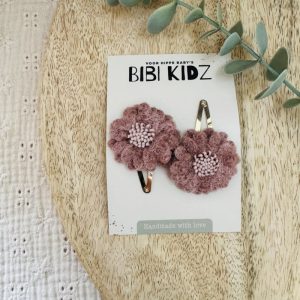 Barrettes fleurs fille laine | Cyclamen – Bibi kidz