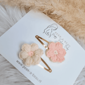 Barrettes fleurs fille crochet | Rose – Peek a beau