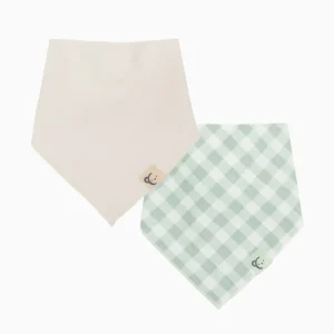 Bavoir bandana (lot de 2) – Vert – Personnalisable