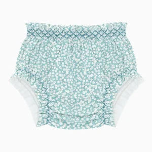 Bloomer de bain bébé fille motif fleuri – Vert