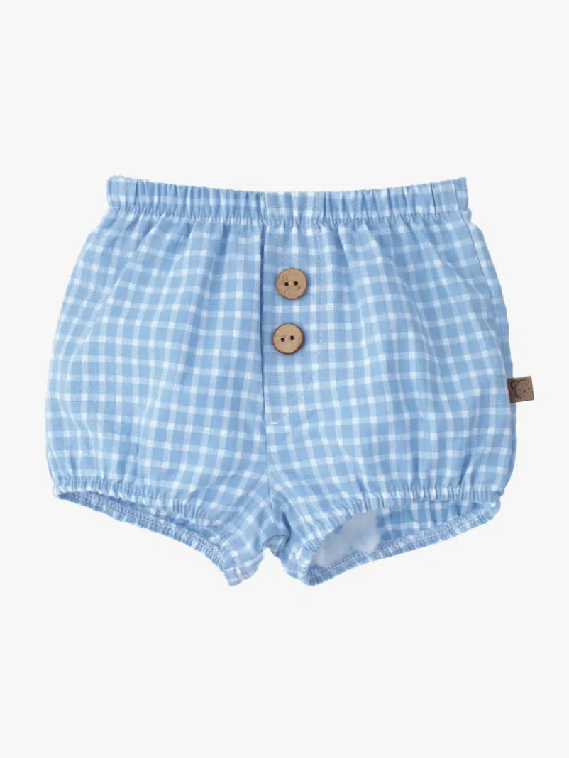 Bloomer bébé garçon à carreaux – Bleu ciel