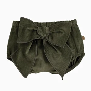 Bloomer bébé fille à noeud en velours – Vert foncé
