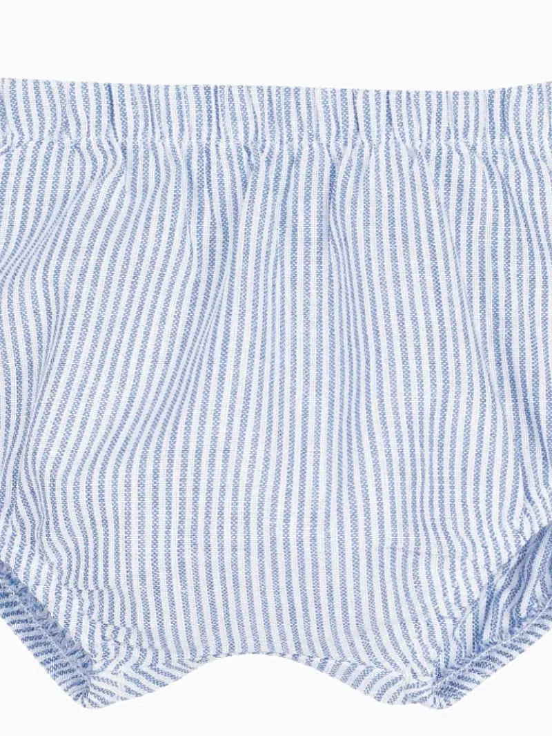 Bloomer bébé à fines rayures – Bleu/Blanc – Image 3