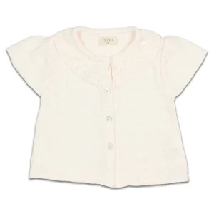 Blouse Brodée en Coton Bio Talc Ecrue