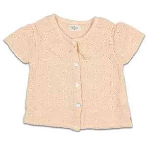 Blouse Brodée en Coton Bio Vanille