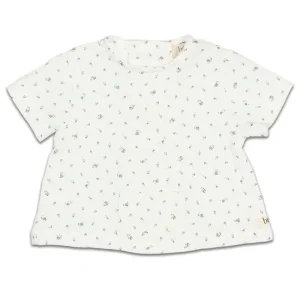 Blouse Fleurie en Coton Bio Blanche
