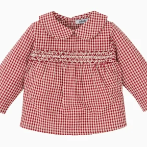 Blouse bébé fille vichy – Rouge