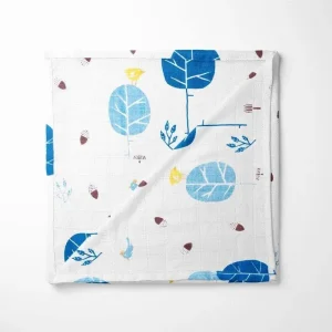 Blue Fox in Forest Bamboo Baby Blanket | Scandinavian-Inspired Sleep Essential