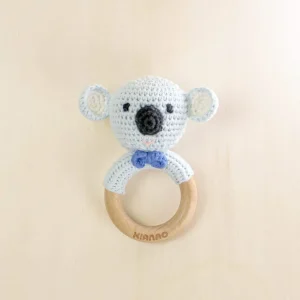 Koala Teething Rattle Wooden Ring Sensory Toy