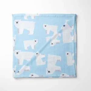Organic Cotton Baby Blanket with Polar Bear Print | Soft & Breathable Nursery Essential