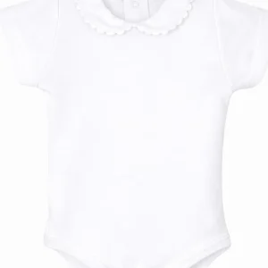 Body bébé fille à col rond fantaisie – Blanc