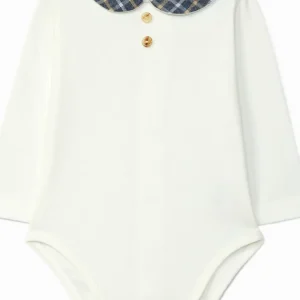 Body bébé garçon à col à carreaux – Blanc