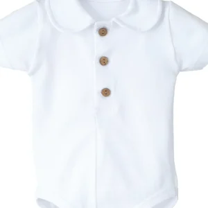 Body bébé garçon polo manche courtes – Blanc