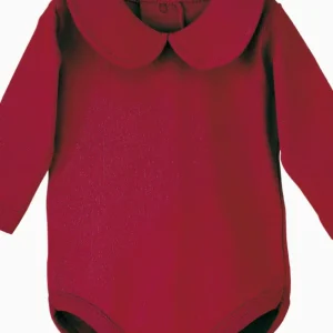 Body bébé fille à col Claudine – Rouge