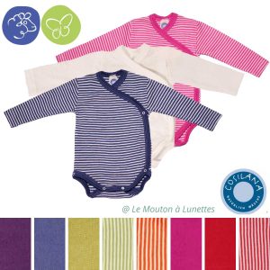 Body croisé laine et soie manches longues - COSILANA