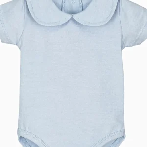 Body bébé manches courtes à col rond – Bleu ciel
