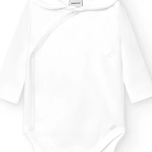 Body de naissance croisé à col – Blanc