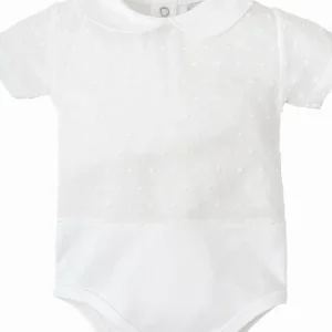 Body bébé manches courtes plumetis – Blanc