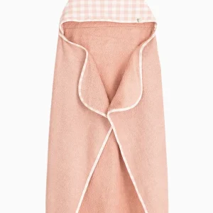 Cape de bain bébé/enfant et gant de toilette – Rose – Personnalisable