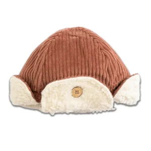 Bonnet en Velours Côtelé Bordeaux