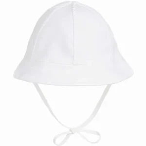 Chapeau de soleil avec lien à nouer – Blanc