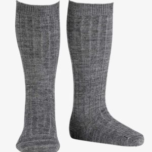 Chaussettes bébé hautes en laine mérinos – Gris